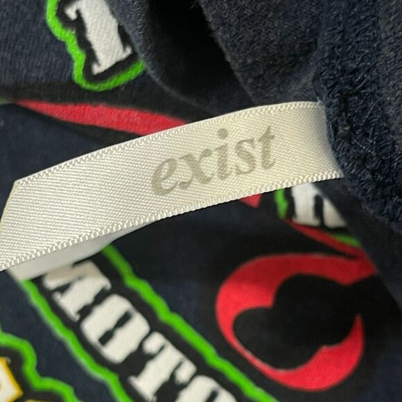 Exist T Shirt Womens M Graphic Print Black Cotton Crew Neck Pullover Cap Sleeve - Picture 3 of 9